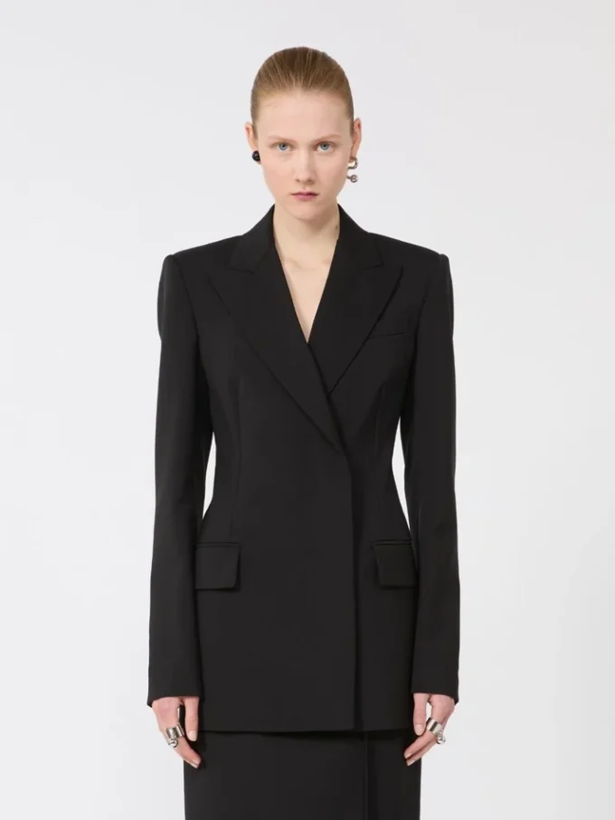 Giacca sartoriale in Pure Wool elasticizzata naturale, nera Giacca sartoriale in Pure Wool elasticizzata naturale, nera