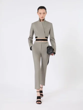 Giacca slim fit in lana, mohair e seta, grigio medio