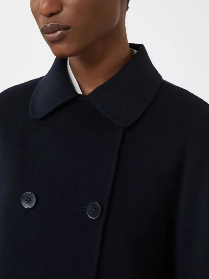 Giacca squadrata in lana, cashmere e seta, blu navy Giacca squadrata in lana, cashmere e seta, blu navy