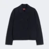 Giacca squadrata in lana, cashmere e seta, blu navy Giacca squadrata in lana, cashmere e seta, blu navy