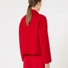 Giacca squadrata in lana, cashmere e seta, rossa Giacca squadrata in lana, cashmere e seta, rossa