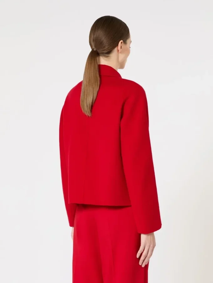 Giacca squadrata in lana, cashmere e seta, rossa Giacca squadrata in lana, cashmere e seta, rossa