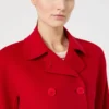 Giacca squadrata in lana, cashmere e seta, rossa Giacca squadrata in lana, cashmere e seta, rossa