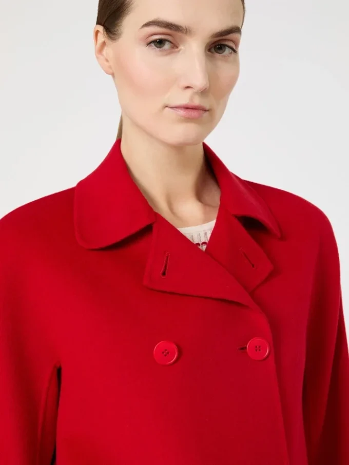 Giacca squadrata in lana, cashmere e seta, rossa Giacca squadrata in lana, cashmere e seta, rossa