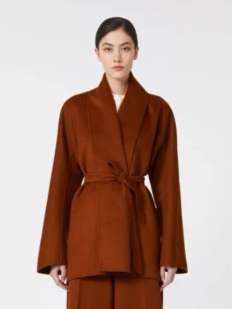 Giacca stile vestaglia color cammello, terracotta