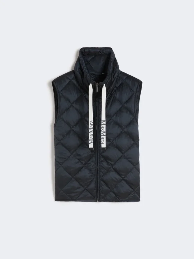 Gilet imbottito in tela di nylon idrorepellente, blu notte Gilet imbottito in tela di nylon idrorepellente, blu notte