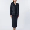 Gilet imbottito in tela idrorepellente con cappuccio, blu notte Gilet imbottito in tela idrorepellente con cappuccio, blu notte