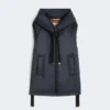 Gilet imbottito in tela idrorepellente con cappuccio, blu notte Gilet imbottito in tela idrorepellente con cappuccio, blu notte