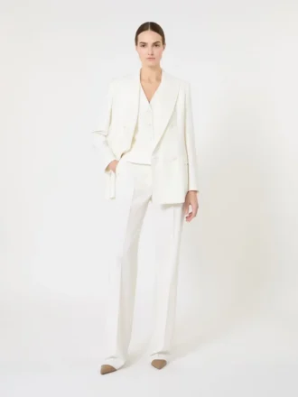 Gilet in crêpe di lana, bianco