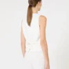 Gilet in crêpe di lana, bianco Gilet in crêpe di lana, bianco