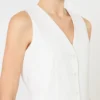 Gilet in crêpe di lana, bianco Gilet in crêpe di lana, bianco