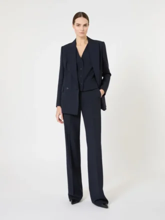 Gilet in crêpe di lana, blu navy