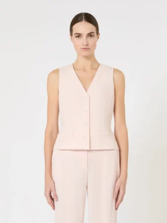 Gilet in crêpe di lana, rosa
