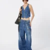 Gilet in denim slim fit, blu notte Gilet in denim slim fit, blu notte