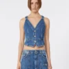 Gilet in denim slim fit, blu notte Gilet in denim slim fit, blu notte