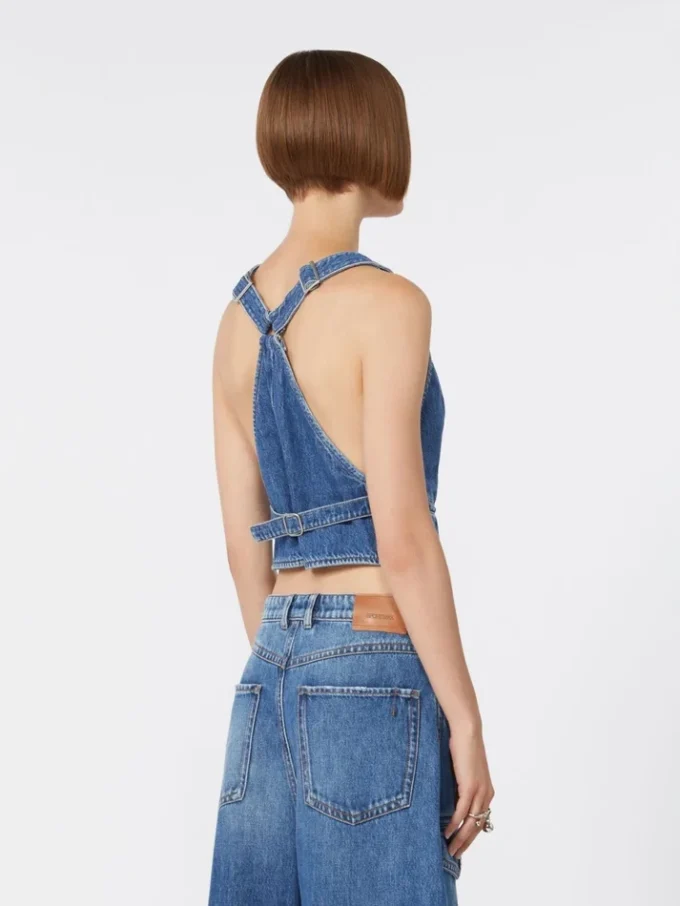 Gilet in denim slim fit, blu notte Gilet in denim slim fit, blu notte