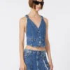 Gilet in denim slim fit, blu notte Gilet in denim slim fit, blu notte