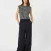 Gilet in filato di cotone, blu navy Gilet in filato di cotone, blu navy