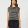 Gilet in filato di cotone, blu navy Gilet in filato di cotone, blu navy