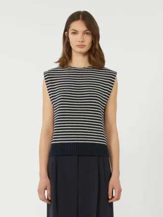 Gilet in filato di cotone, blu navy