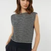 Gilet in filato di cotone, blu navy Gilet in filato di cotone, blu navy
