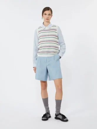 Gilet in filato di lino, multicolore