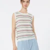 Gilet in filato di lino, multicolore Gilet in filato di lino, multicolore