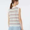 Gilet in filato di lino, multicolore Gilet in filato di lino, multicolore