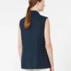 Gilet in lino a trama intrecciata, blu notte Gilet in lino a trama intrecciata, blu notte