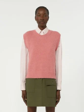 Gilet in misto mohair, rosa antico