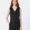 Gilet in tela di lino, nero Gilet in tela di lino, nero