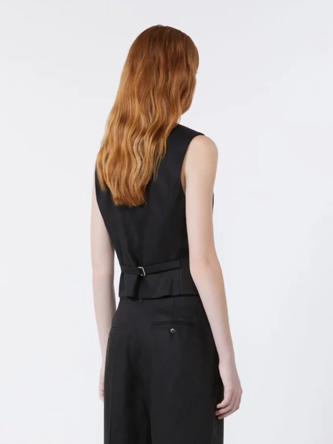 Gilet in tela di lino, nero Gilet in tela di lino, nero