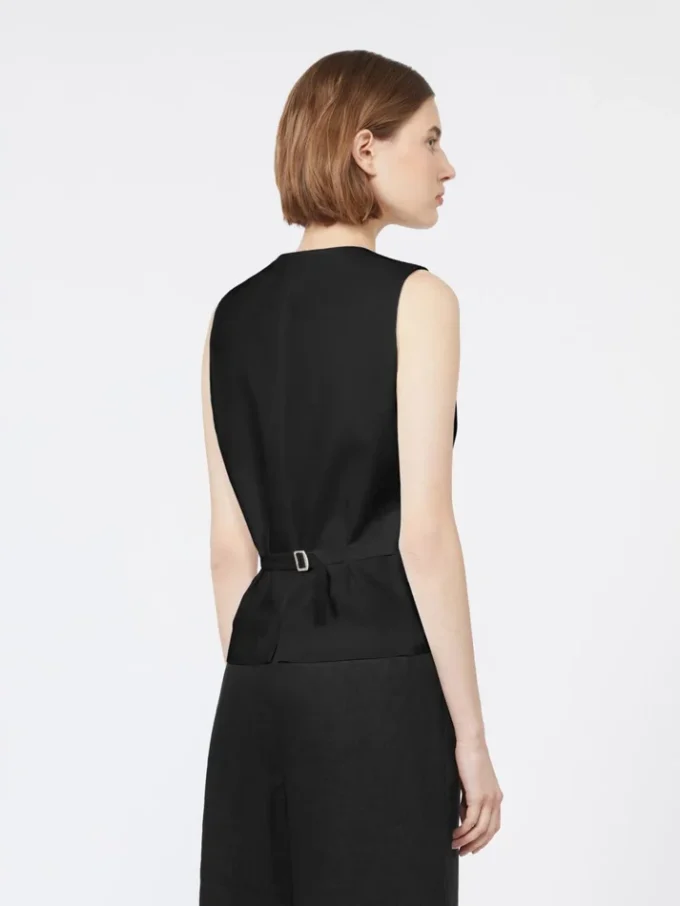 Gilet in tela di lino, nero Gilet in tela di lino, nero
