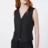 Gilet in tela di lino, nero Gilet in tela di lino, nero