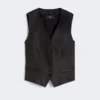 Gilet in tela di lino, nero Gilet in tela di lino, nero