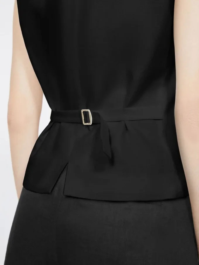 Gilet in tela di lino, nero Gilet in tela di lino, nero