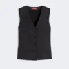 Gilet in tela di lino, nero Gilet in tela di lino, nero