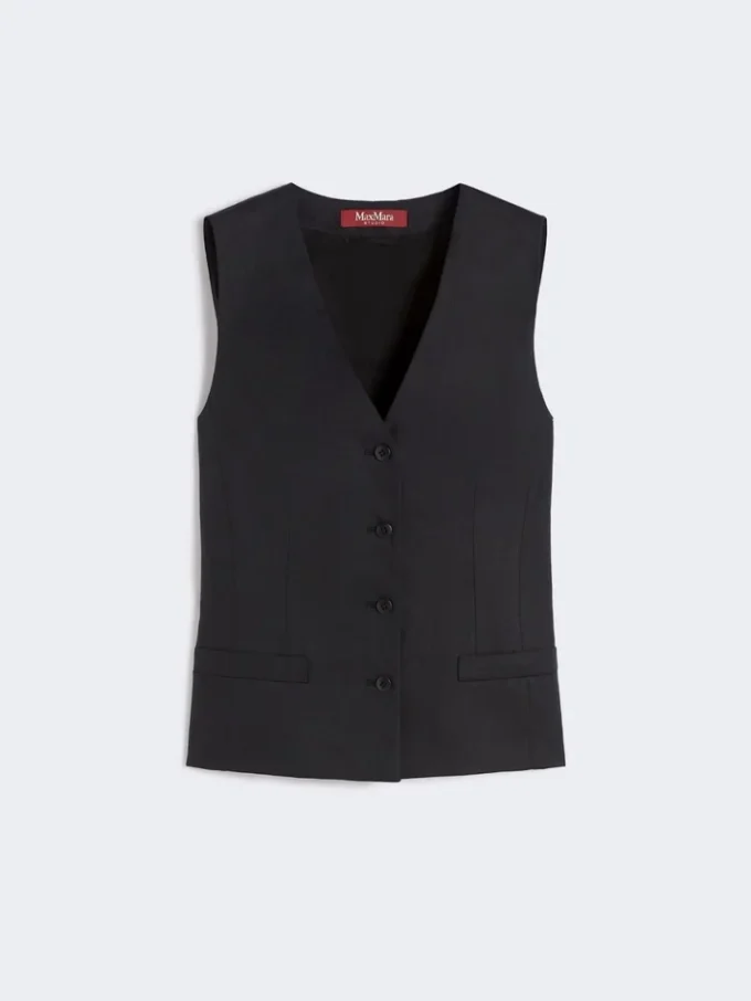 Gilet in tela di lino, nero Gilet in tela di lino, nero