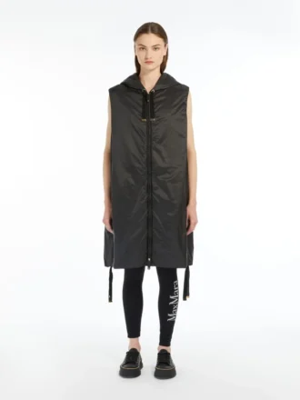 Gilet in tela idrorepellente, nero