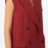Gilet in twill di lino, rosso mattone Gilet in twill di lino, rosso mattone