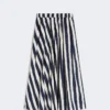 Gonna a pieghe in popeline stampata, blu navy