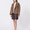 Gonna corta in pelle, bordeaux