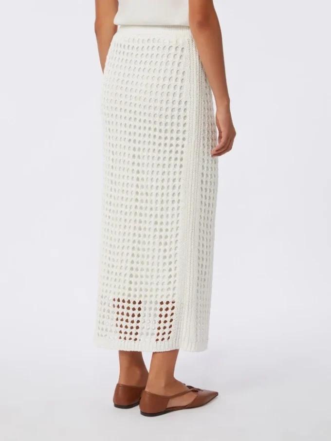 Gonna in cotone a rete, bianco ottico