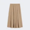 Gonna in gabardine lavata, color nocciola Gonna in gabardine lavata, color nocciola