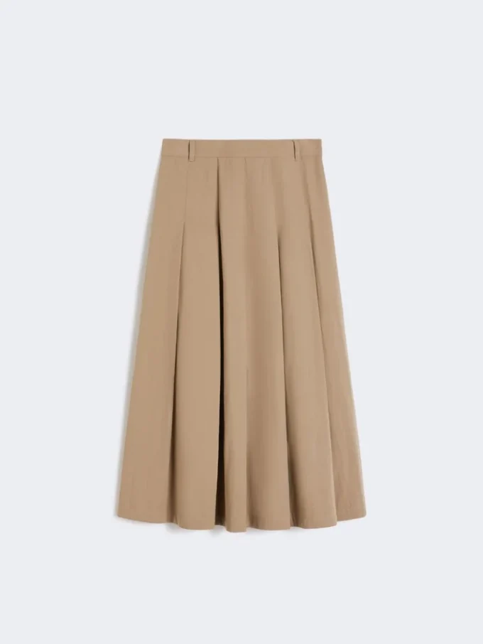 Gonna in gabardine lavata, color nocciola Gonna in gabardine lavata, color nocciola