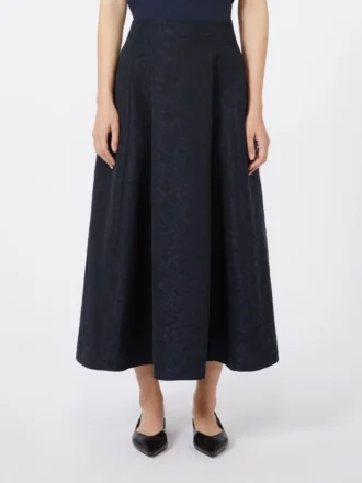 Gonna in jacquard plissettato, blu notte Gonna in jacquard plissettato, blu notte