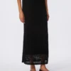 Gonna in maglia di cotone a rete, nera