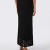 Gonna in maglia di cotone a rete, nera