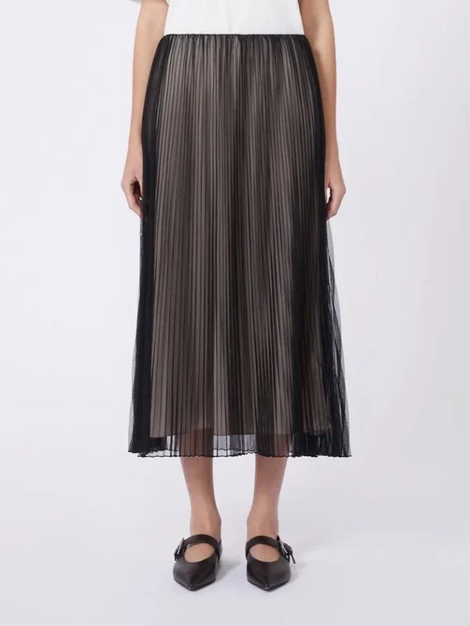 Gonna in tulle plissettato, nera