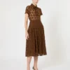Gonna midi in pizzo, color cioccolato Gonna midi in pizzo, color cioccolato